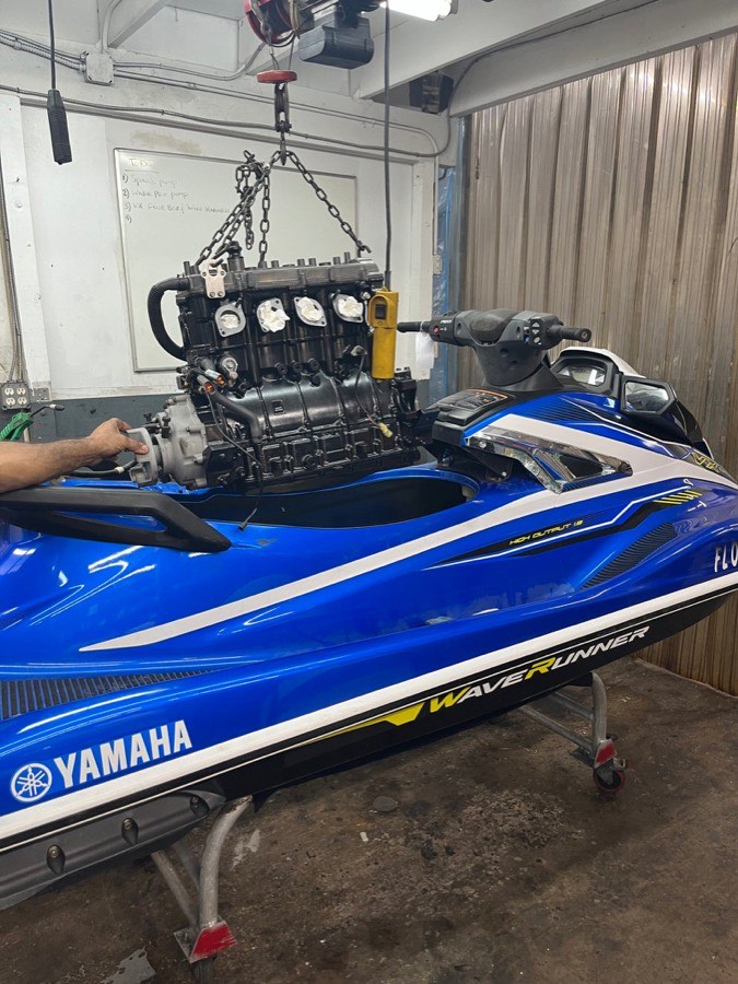 Yamaha WaveRunner in the shop